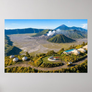 Mont Bromo Vue aérienne de volcan Art mural de lux