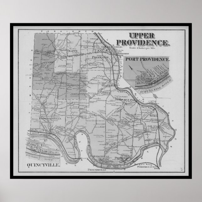 Mont Clare Map PA Pennsylvania 1871 Poster (Front)