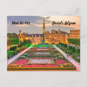 Mont des Arts Brussels Belgium stylized Postcard