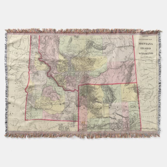 Mont, Ida, Wyo Throw Blanket (Front)