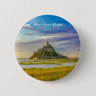 Mont-Saint-Michel, France - Medieval Abbey 2 Inch Round Button