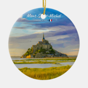 Mont-Saint-Michel, France - Medieval Abbey Ceramic Ornament