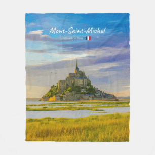 Mont-Saint-Michel, France - Medieval Abbey Fleece Blanket