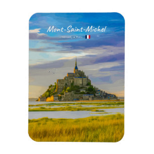 Mont-Saint-Michel, France - Medieval Abbey Rounded Magnet
