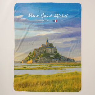 Mont-Saint-Michel, France - Medieval Abbey Sherpa Blanket