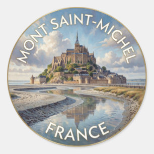 Mont Saint-Michel France Medieval Island Abbey Classic Round Sticker