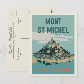 Mont Saint Michel illustration France Postcard