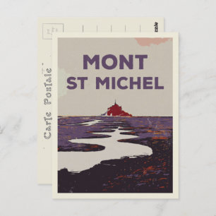 Mont Saint Michel illustration France Postcard