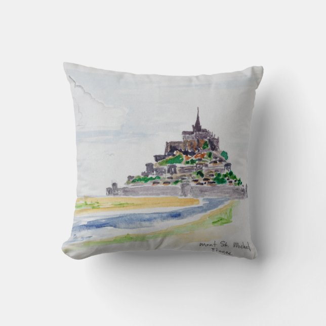 Mont Saint-Michel, Normandy, France Throw Pillow (Front)