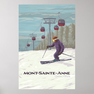 Mont Sainte Anne Quebec Ski Resort Travel Poster