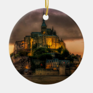 Mont St Michel Island Church Normandy Ceramic Ornament