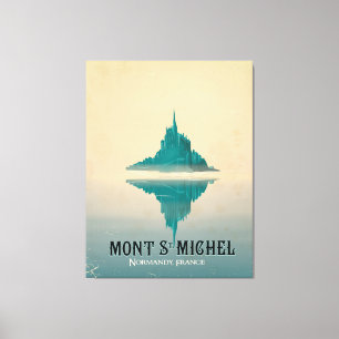 mont st michel vintage Travel poster Canvas Print