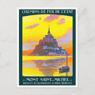 Mont St Michel voyage vintage Carte postale