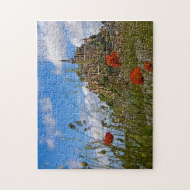 Mont St Michele through the poppies Jigsaw Puzzle (Vertical)