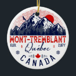 Mont-Tremblant Canada Québec skiing Mountain  Ceramic Ornament<br><div class="desc">Ski Mont-Tremblant Quebec Canada. This retro design makes a great Christmas or Birthday gift for fans of Canadian towns and Mountains. The retro vintage design is a perfect gift for camping,  and skiing nature lovers.</div>
