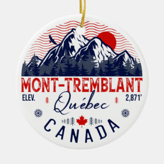 Mont-Tremblant Canada Québec skiing Mountain  Ceramic Ornament