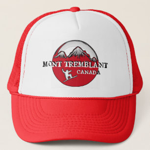 Mont Tremblant Canada red theme snowboard hat