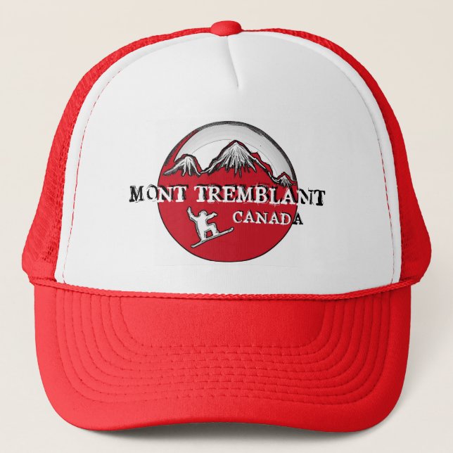 Mont Tremblant Canada red theme snowboard hat (Front)