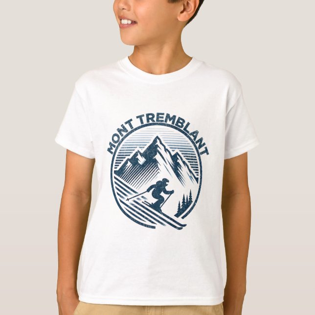 Mont Tremblant Canda Ski Resort Winter Skiing Queb T-Shirt (Front)