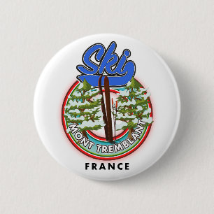 Mont Tremblant France ski travel poster 2 Inch Round Button