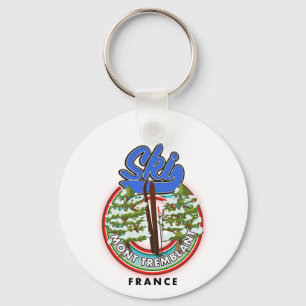 Mont Tremblant France ski travel poster Keychain