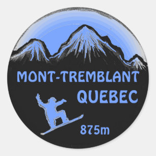 Mont Tremblant Quebec blue snowboard art stickers