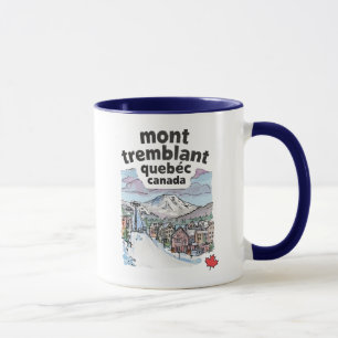Mont Tremblant Quebec Cute Skiing Watercolor Mug