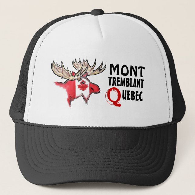Mont Tremblant Quebec elk flag art hat (Front)