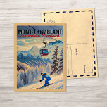 Mont-Tremblant Quebec Laurentian Mountains Canada  Postcard<br><div class="desc">Mont-Tremblant Quebec Laurentian Mountains Canada Postcard. Mont-Tremblant Quebec Vintage retro Travel designs. Mont-Tremblant is a Lake located in Canada. this Vintage Skiing design for hiking, camping or skiing . you can given it holiday's gift or birthday Vintage sunset vibe with pin trees and mountain. Display your love for the outdoors...</div>