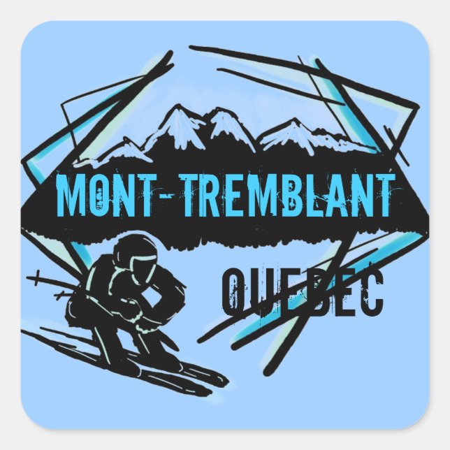 Mont Tremblant Quebec ski mountain blue stickers (Front)