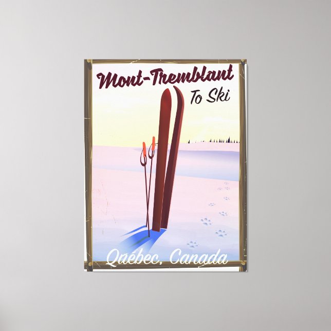 Mont-Tremblant Québec Ski poster. Canvas Print (Front)