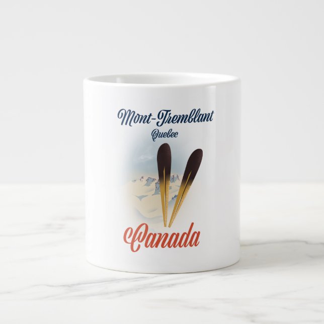 Mont-Tremblant Québec Ski poster. Large Coffee Mug (Front)