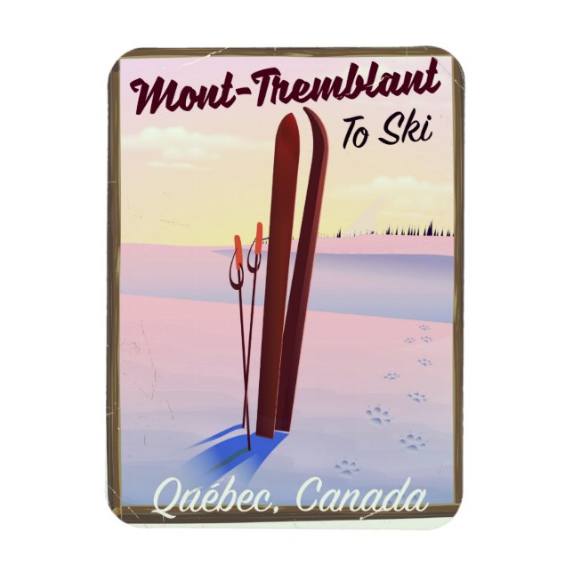 Mont-Tremblant Québec Ski poster. Magnet (Vertical)