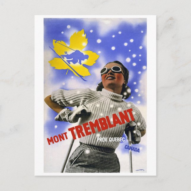 "Mont Tremblant" Vintage Travel Postcard (Front)