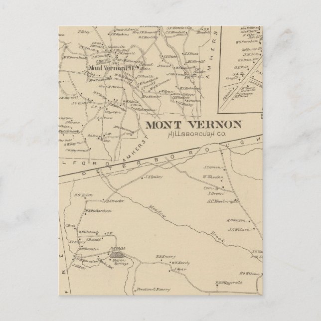 Mont Vernon, Sharon Postcard (Front)