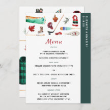 Montagne d'hiver rustique | Menu Mariage du campin