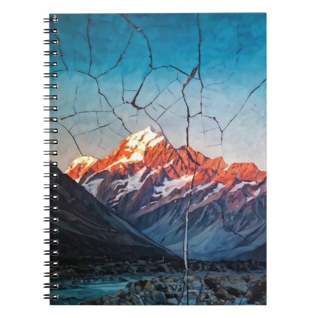 Montagne en toile craquée | Journal carnet (Devant)
