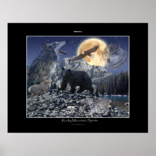 MONTAGNE ROCHEUSE ESPRITS D'ANIMAL Affiche d'art