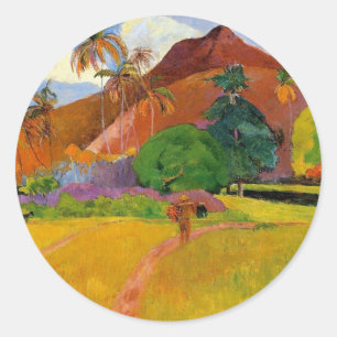 'Montagnes à Tahiti' - Autocollant Paul Gauguin