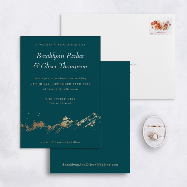 Montagnes Abstraites Invitation de mariage Turquoi (Créateur téléchargé)