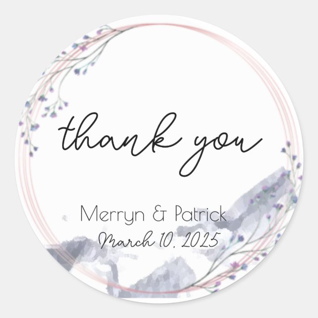 Montagnes aquarelles - Autocollant (Devant)