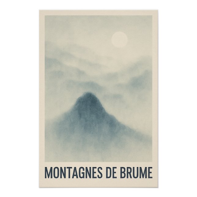 Montagnes de Brume – Affiche Paysage Onirique (Devant)