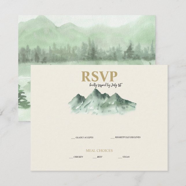 Montagnes de mariage RSVP (Devant / Derrière)