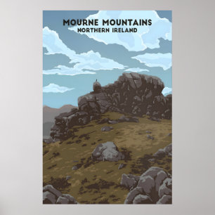 Montagnes de Mourne Irlande du Nord Affiche de voy