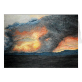 montagnes en feu (aquarelle)