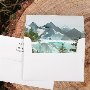 Montagnes et arbres Enveloppe rustique