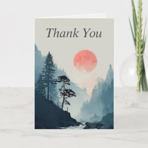 Montagnes et réglage Carte de remerciements solair