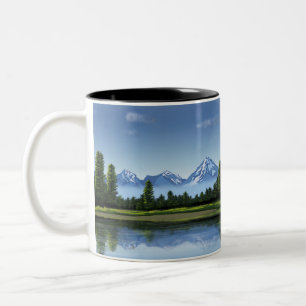 Montagnes, lac et forêt Paysage Coffee Mug