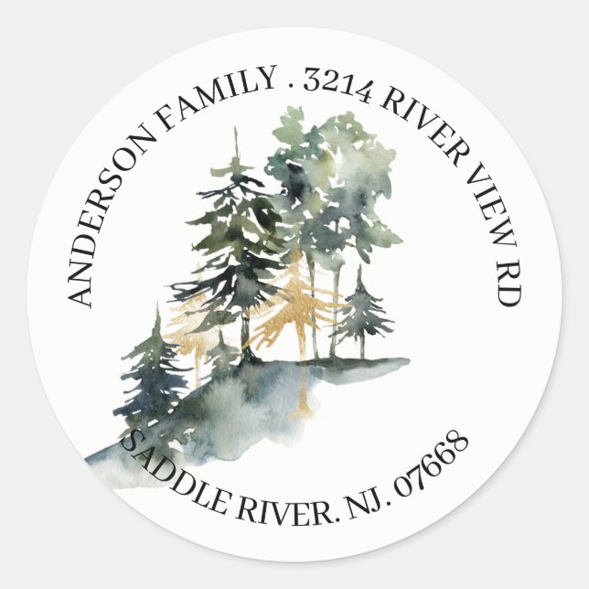 Montagnes | Nouveau Sticker Étiquette de adresse H (Devant)