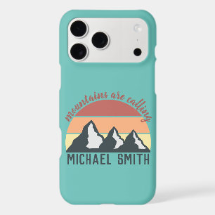 Montagnes pastel vintage appellent monogramme ciel
